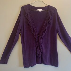 Dark purple cardigan, L